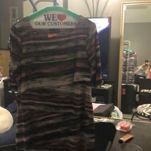 Pink and black dress.